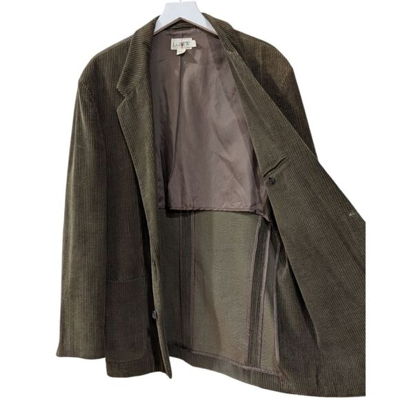 Vintage 90s J. Crew Mens L Olive Green 100% Cotton Corduroy Two Button Sportcoat - Picture 4 of 6